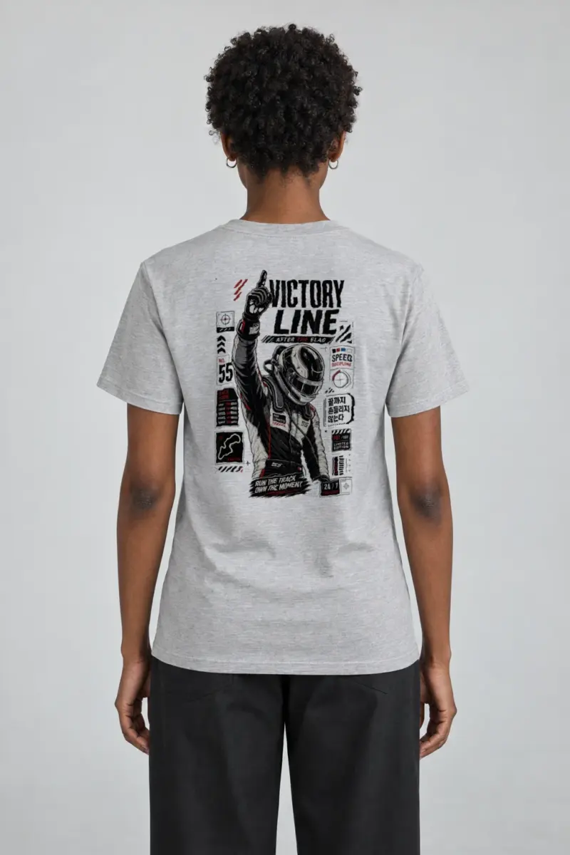 "Victory Line" Heavyweight Unisex Crewneck T-shirt | Gildan 5000