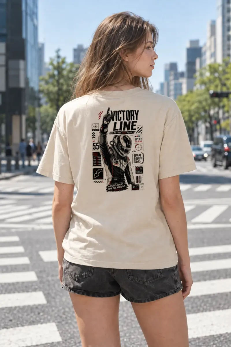 "Victory Line" Heavyweight Unisex Crewneck T-shirt | Gildan 5000