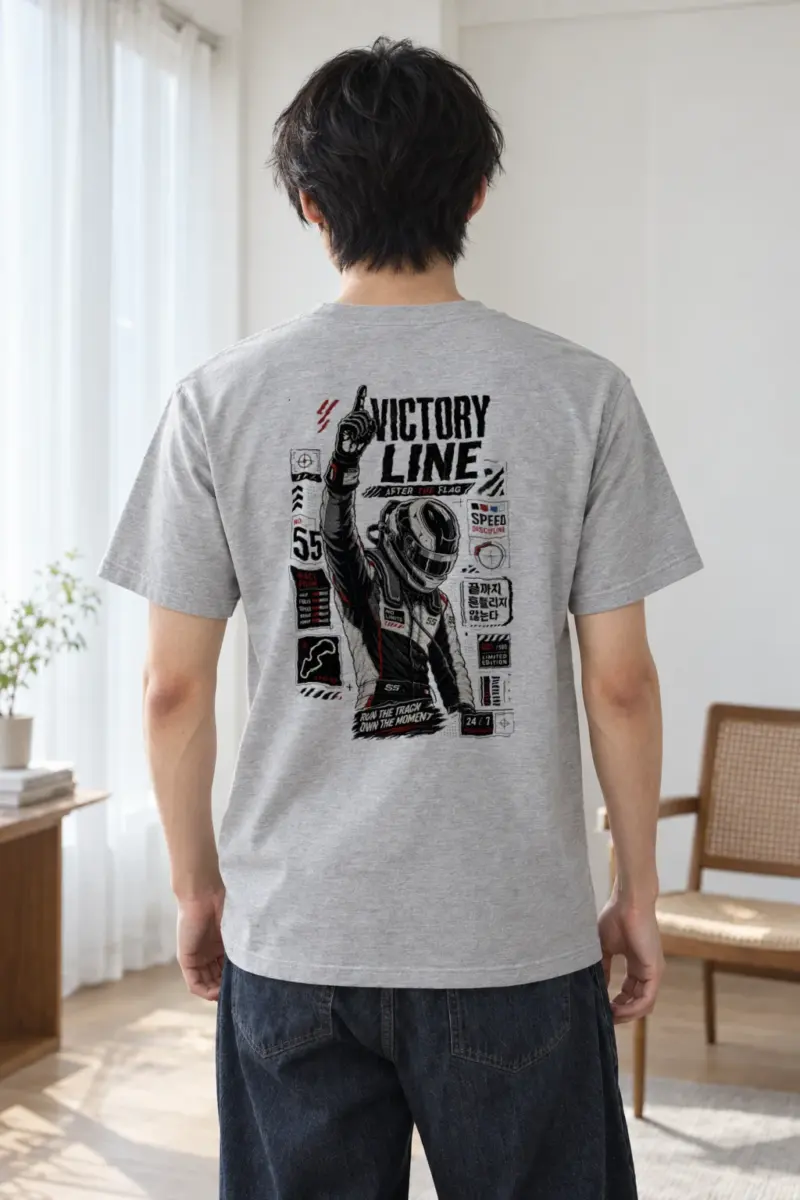 "Victory Line" Heavyweight Unisex Crewneck T-shirt | Gildan 5000
