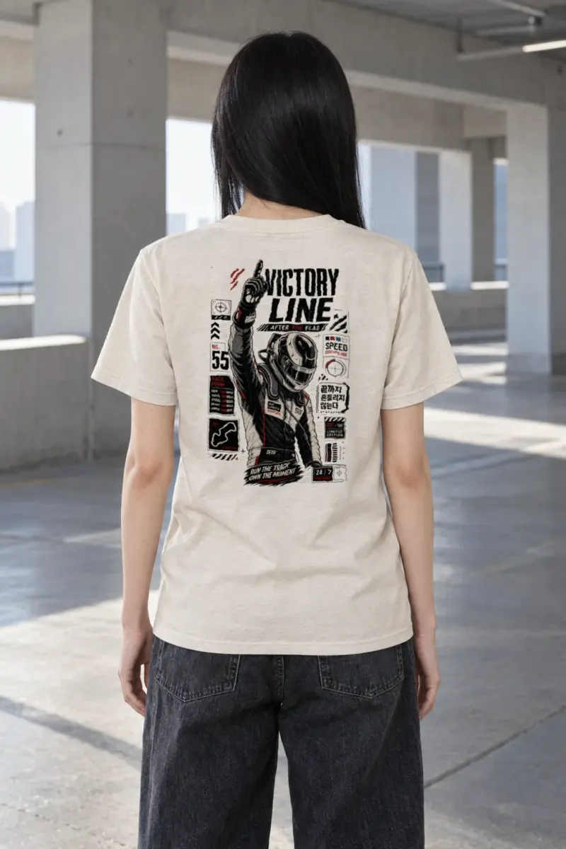 "Victory Line" Heavyweight Unisex Crewneck T-shirt | Gildan 5000