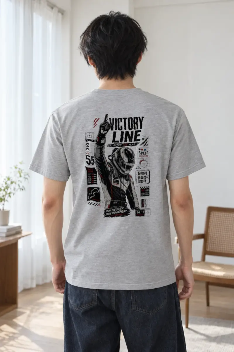 "Victory Line" Heavyweight Unisex Crewneck T-shirt