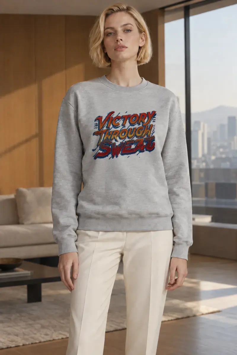 "Victory Through Sweat" Heavy Blend Unisex Crewneck Sweatshirt | Gildan 18000