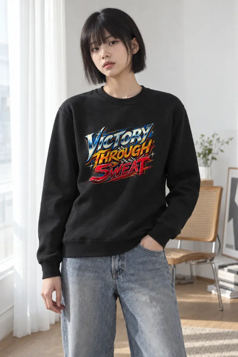 "Victory Through Sweat Stack" Heavy Blend Unisex Crewneck Sweatshirt