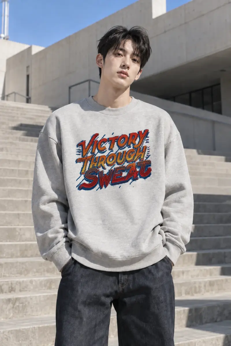 "Victory Through Sweat" Heavy Blend Unisex Crewneck Sweatshirt | Gildan 18000