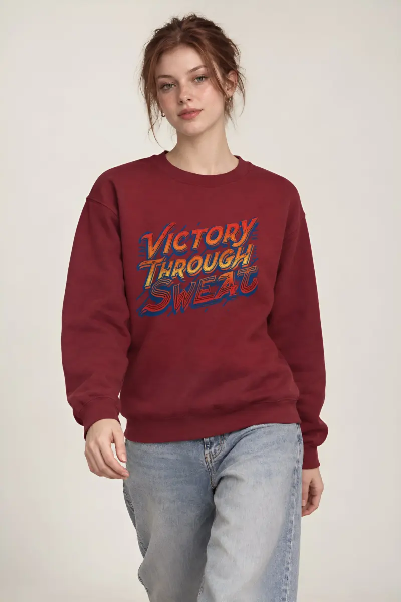 "Victory Through Sweat Stack" Heavy Blend Unisex Crewneck Sweatshirt