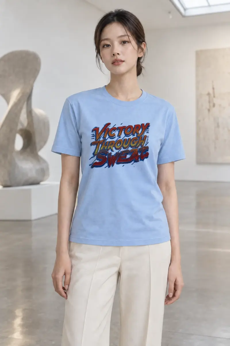"Victory Through Sweat" Heavyweight Unisex Crewneck T-shirt | Gildan 5000