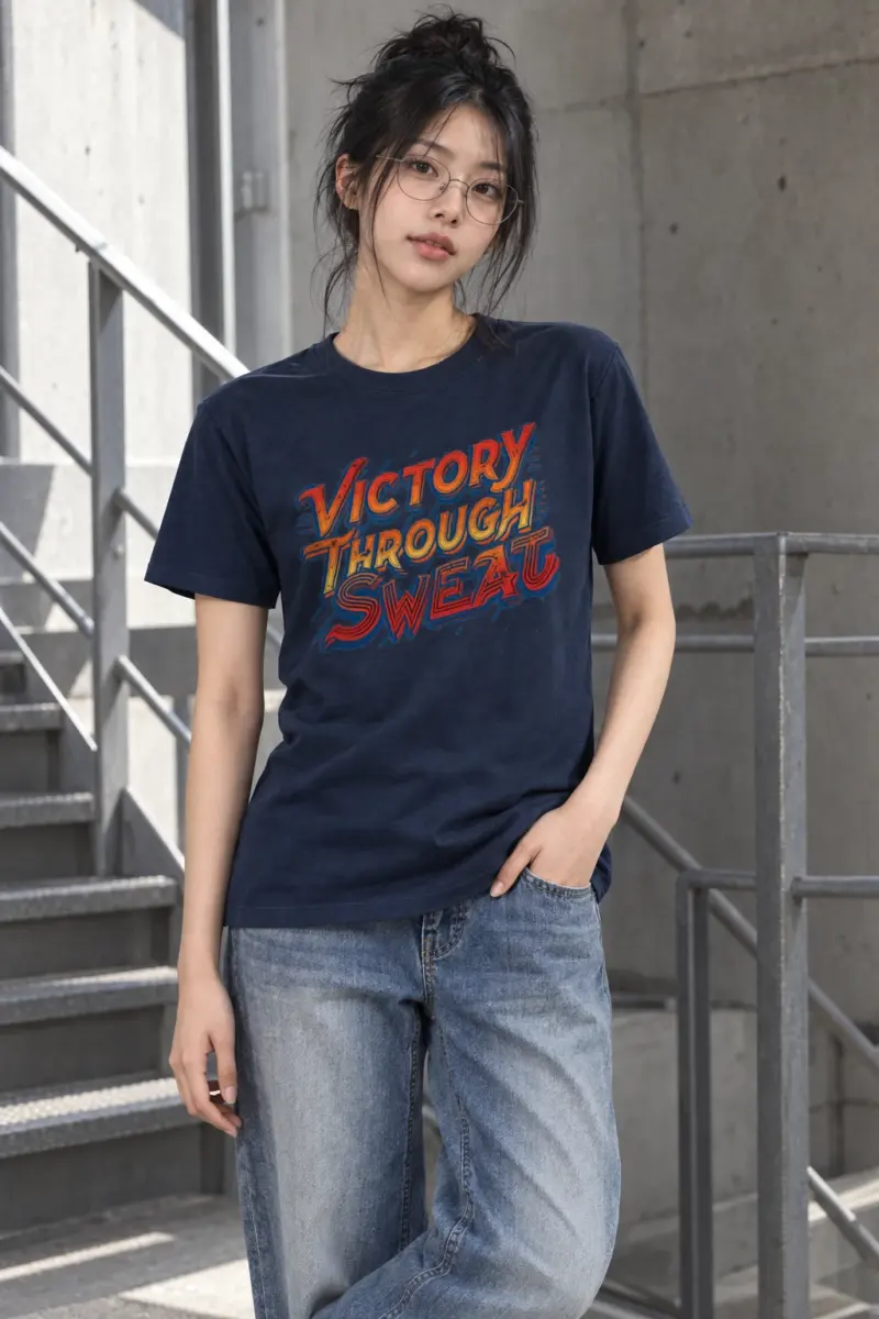 "Stacked Speed Lettering" Heavyweight Unisex Crewneck T-shirt
