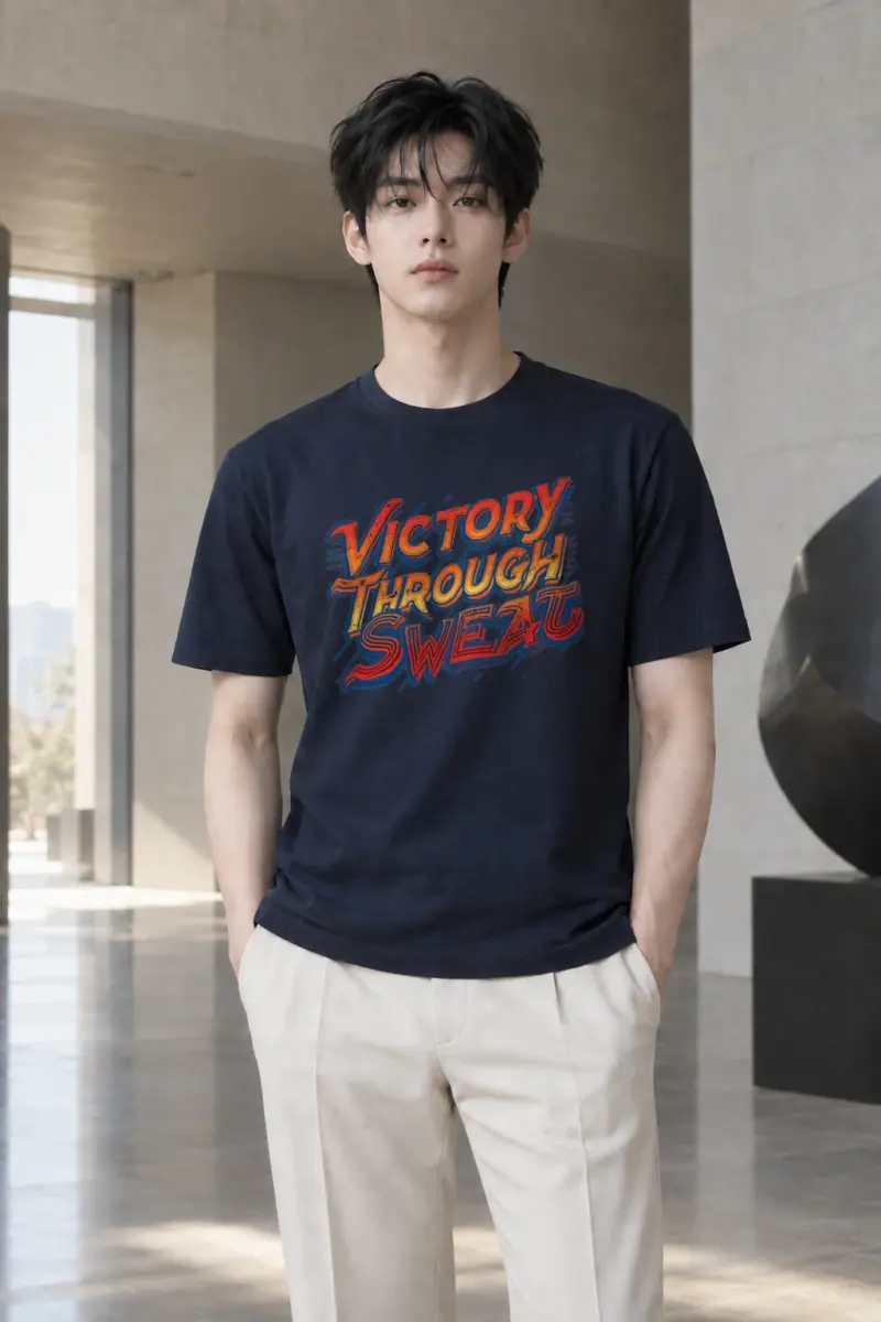 "Victory Through Sweat" Heavyweight Unisex Crewneck T-shirt