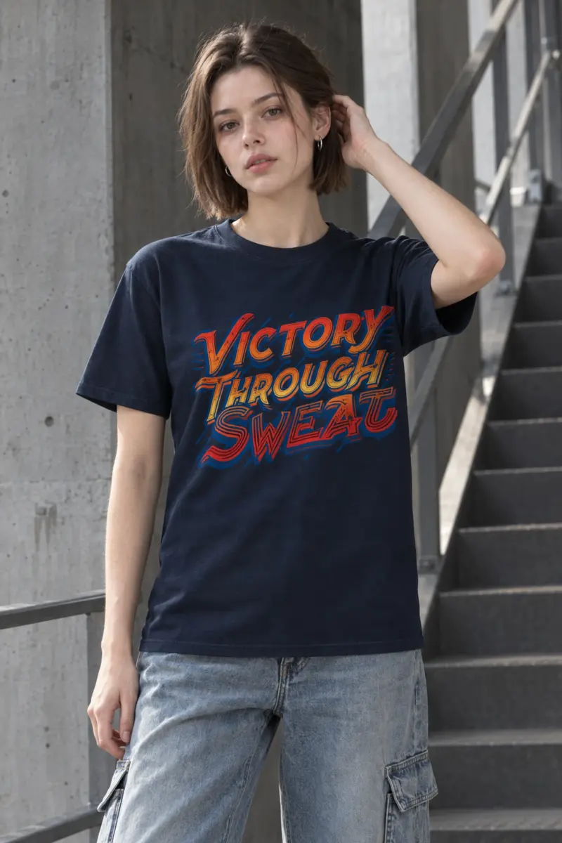 "Stacked Speed Lettering" Heavyweight Unisex Crewneck T-shirt