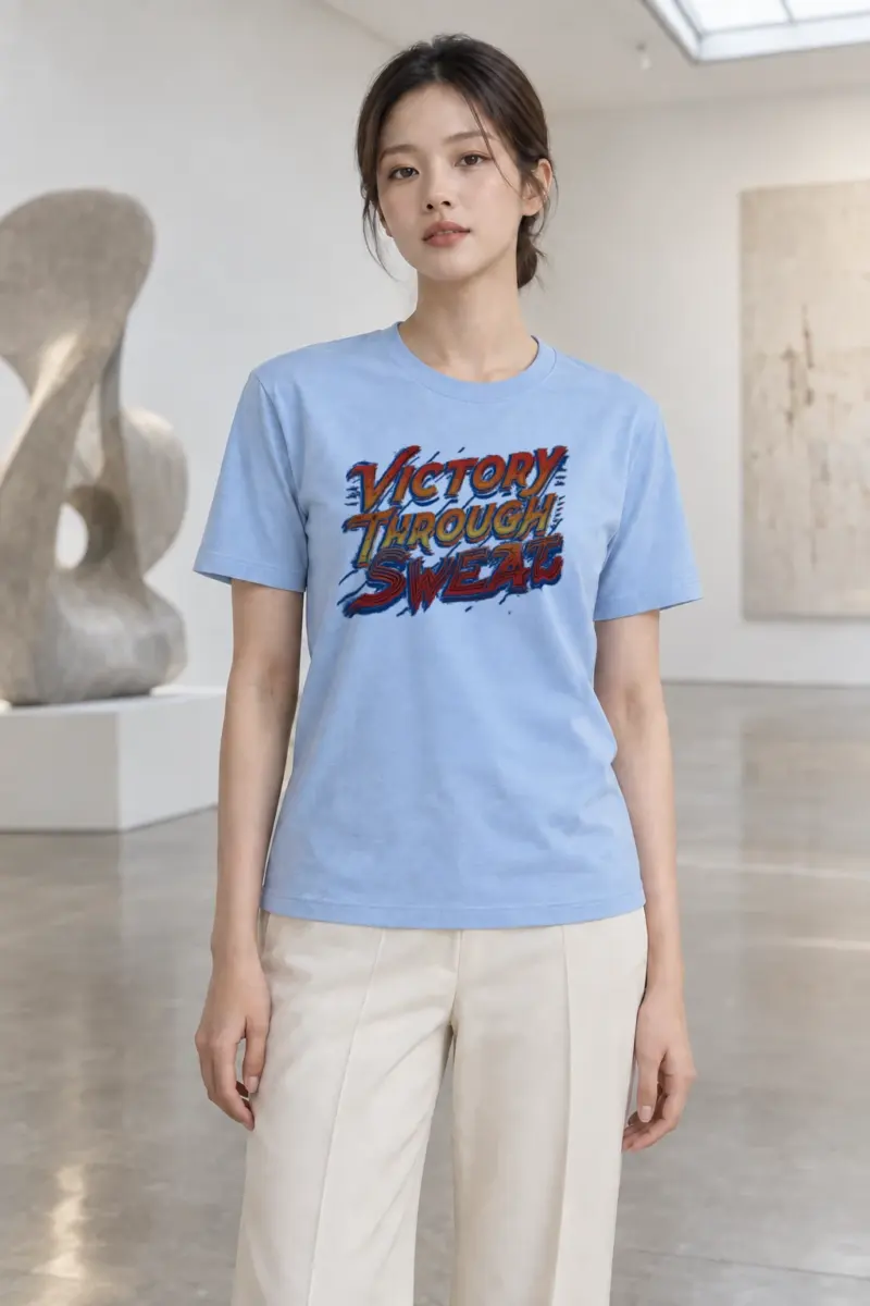 "Victory Through Sweat" Heavyweight Unisex Crewneck T-shirt | Gildan 5000