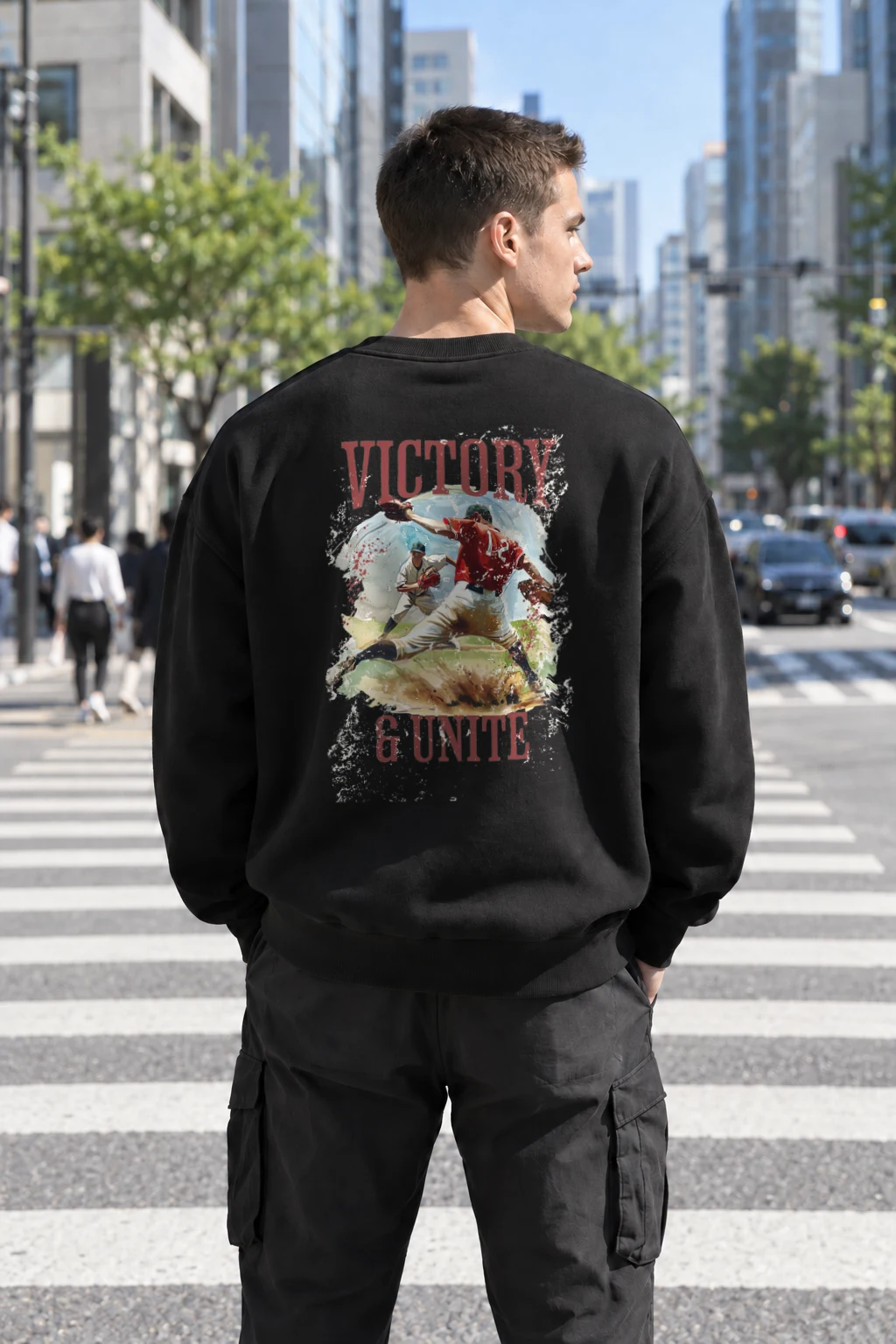 "Victory & Unite" Heavy Blend Unisex Crewneck Sweatshirt | Gildan 18000