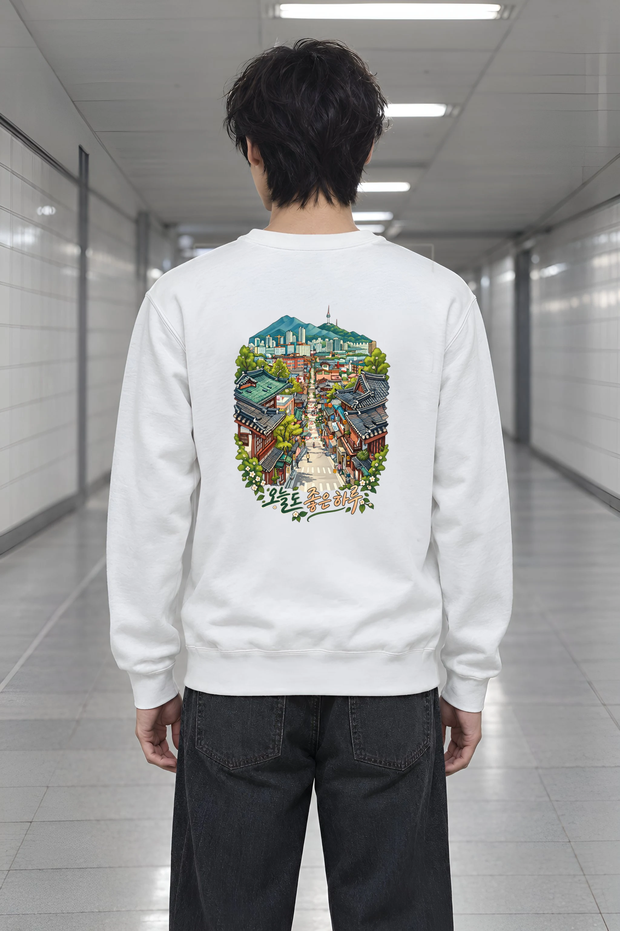 "Village Skyline" Heavy Blend Unisex Crewneck Sweatshirt