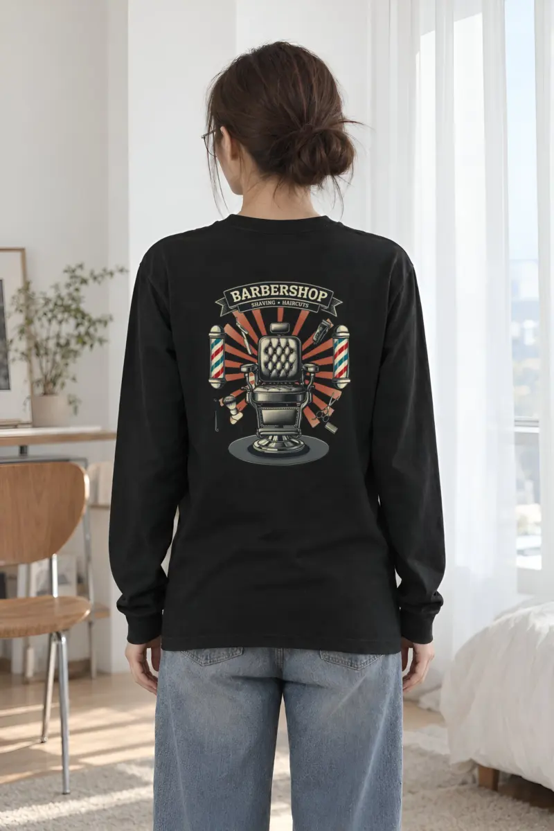 "Vintage Barber Chair" Unisex Longsleeve T-shirt