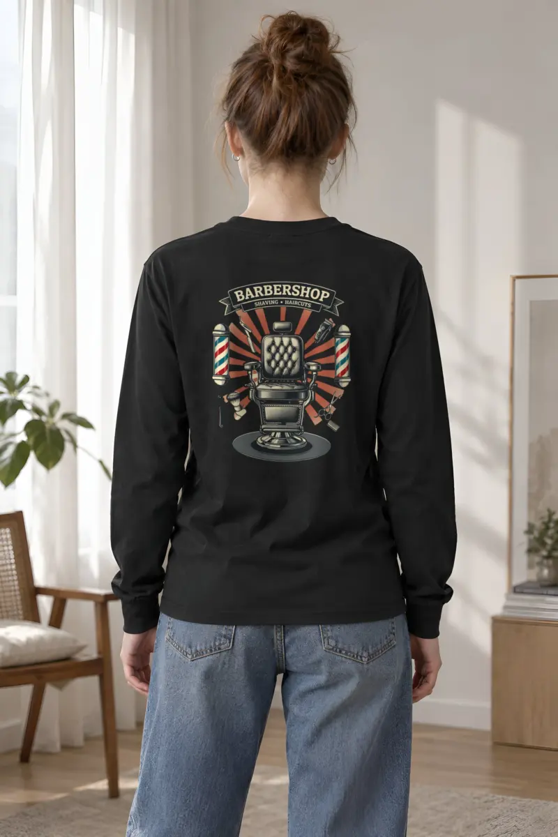 "Vintage Barber Chair" Unisex Longsleeve T-shirt