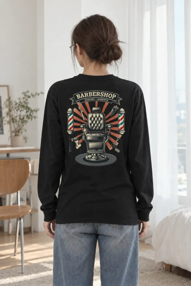 "Vintage Barber Chair" Unisex Longsleeve T-shirt