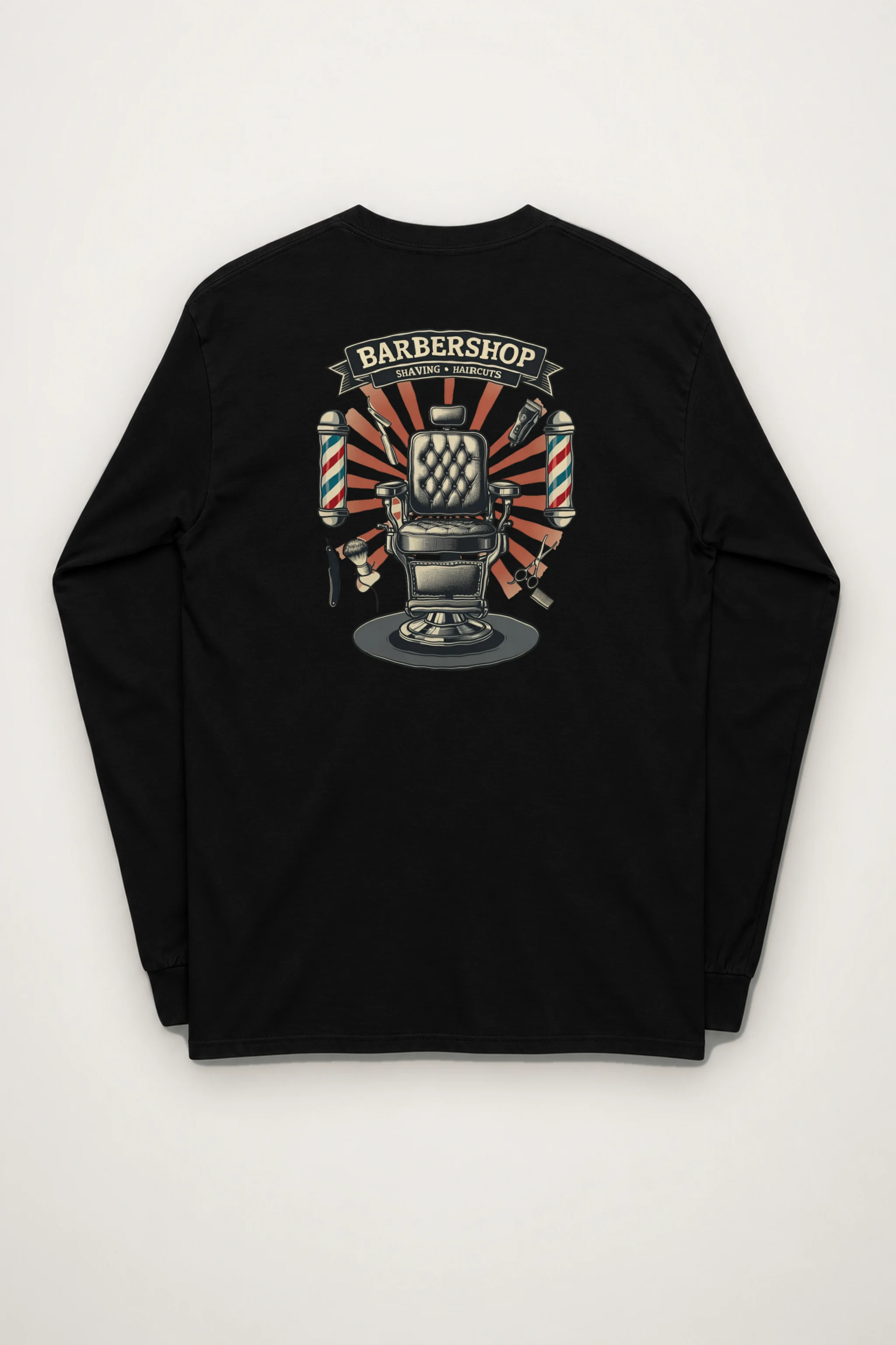 "Vintage Barber Chair" Unisex Longsleeve T-shirt