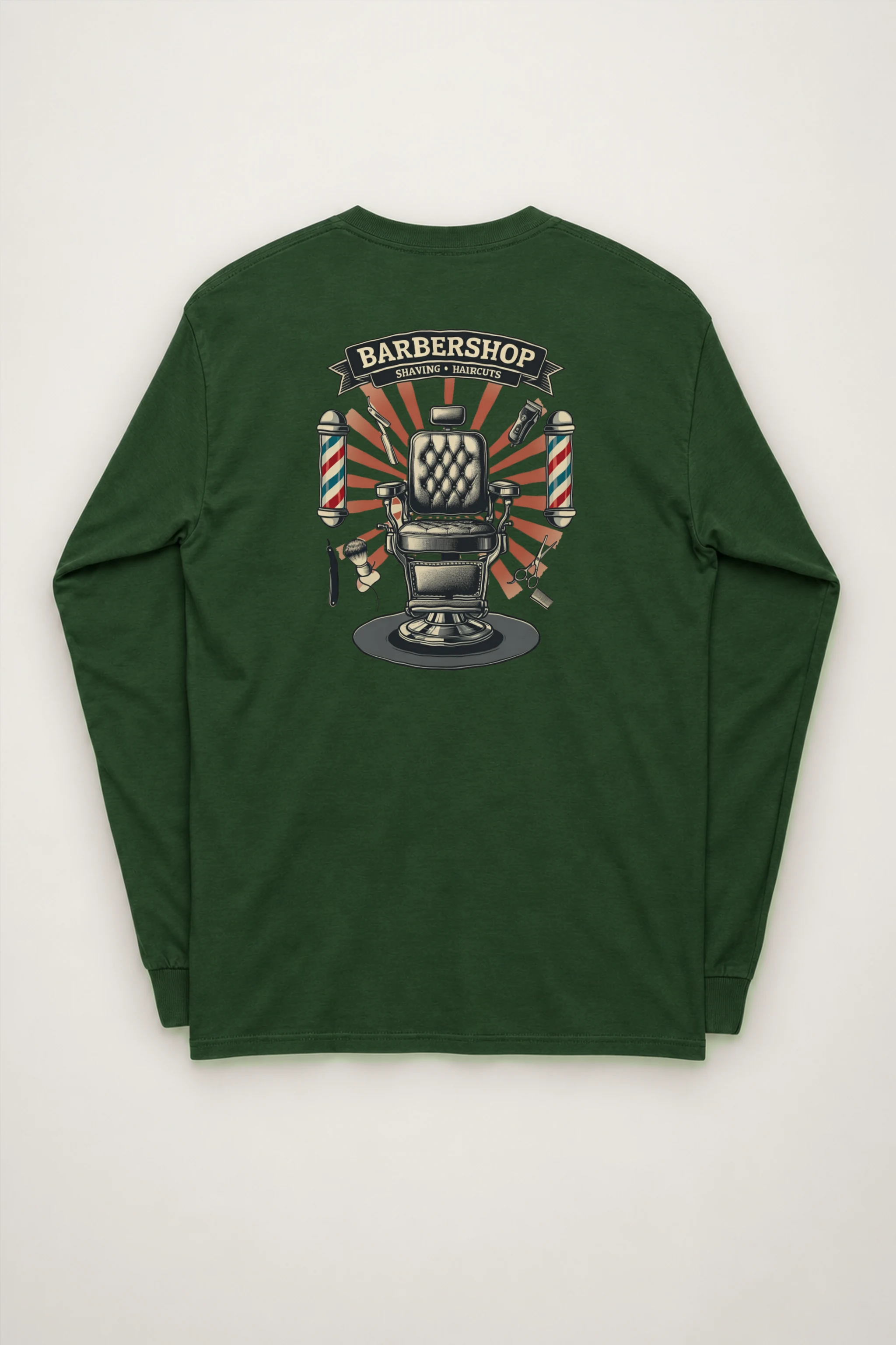 "Vintage Barber Chair" Unisex Longsleeve T-shirt