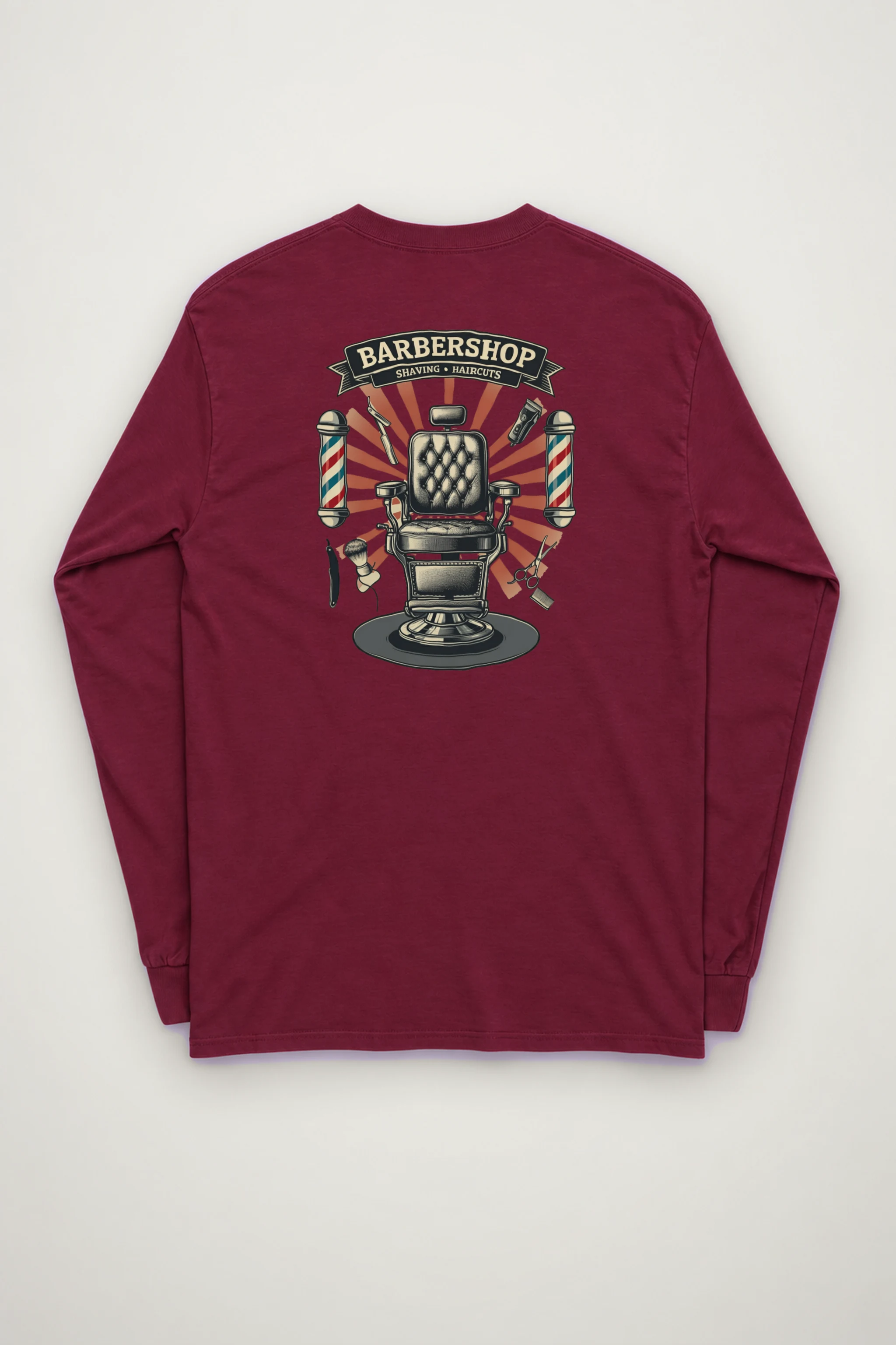 "Vintage Barber Chair" Unisex Longsleeve T-shirt
