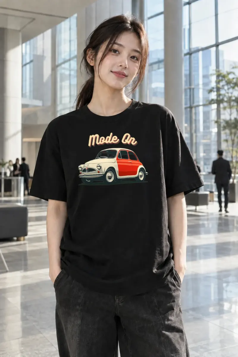 “Vintage Compact Car” Heavyweight Unisex Crewneck T-shirt | Gildan 5000
