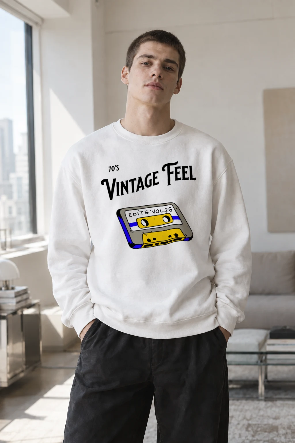 "Vintage Feel Edits" Heavy Blend Unisex Crewneck Sweatshirt | Gildan 18000