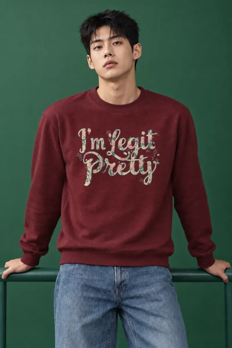 "Vintage Floral Lettering" Heavy Blend Unisex Crewneck Sweatshirt