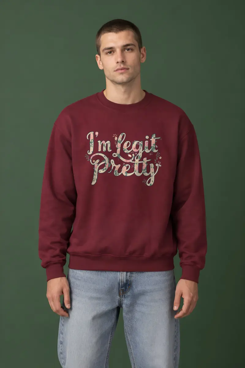 "Vintage Floral Lettering" Heavy Blend Unisex Crewneck Sweatshirt