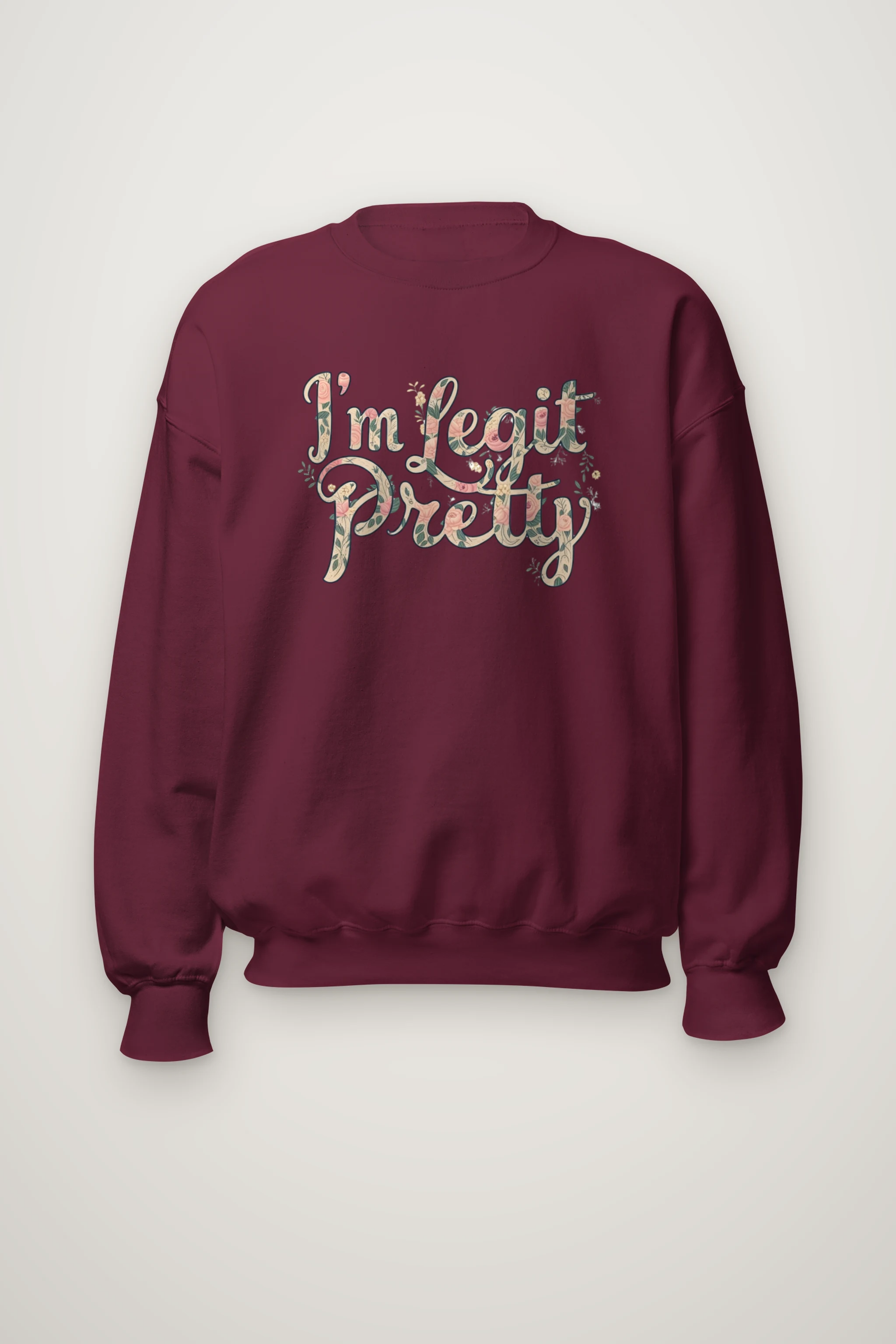 "Vintage Floral Lettering" Heavy Blend Unisex Crewneck Sweatshirt