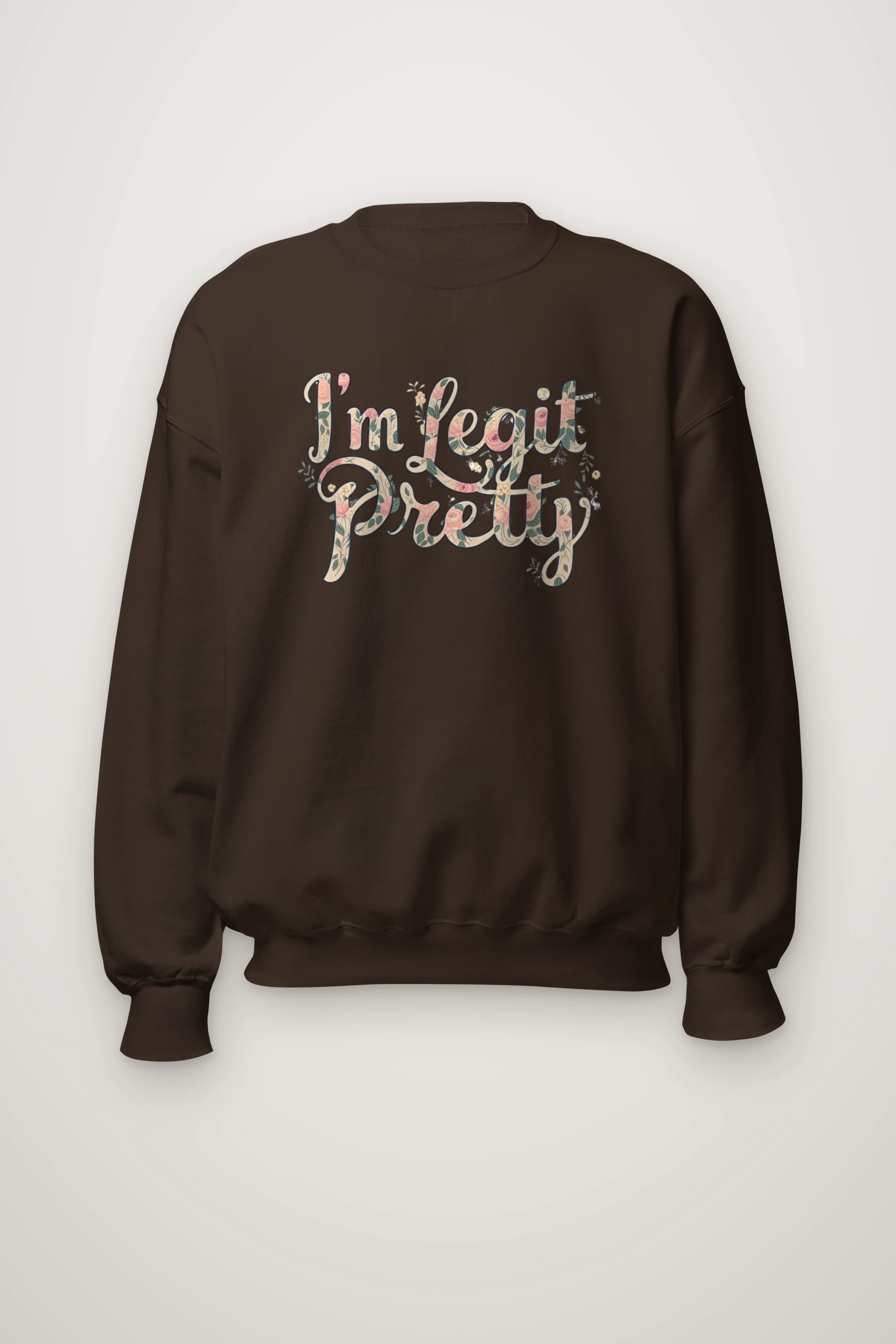 "Vintage Floral Lettering" Heavy Blend Unisex Crewneck Sweatshirt