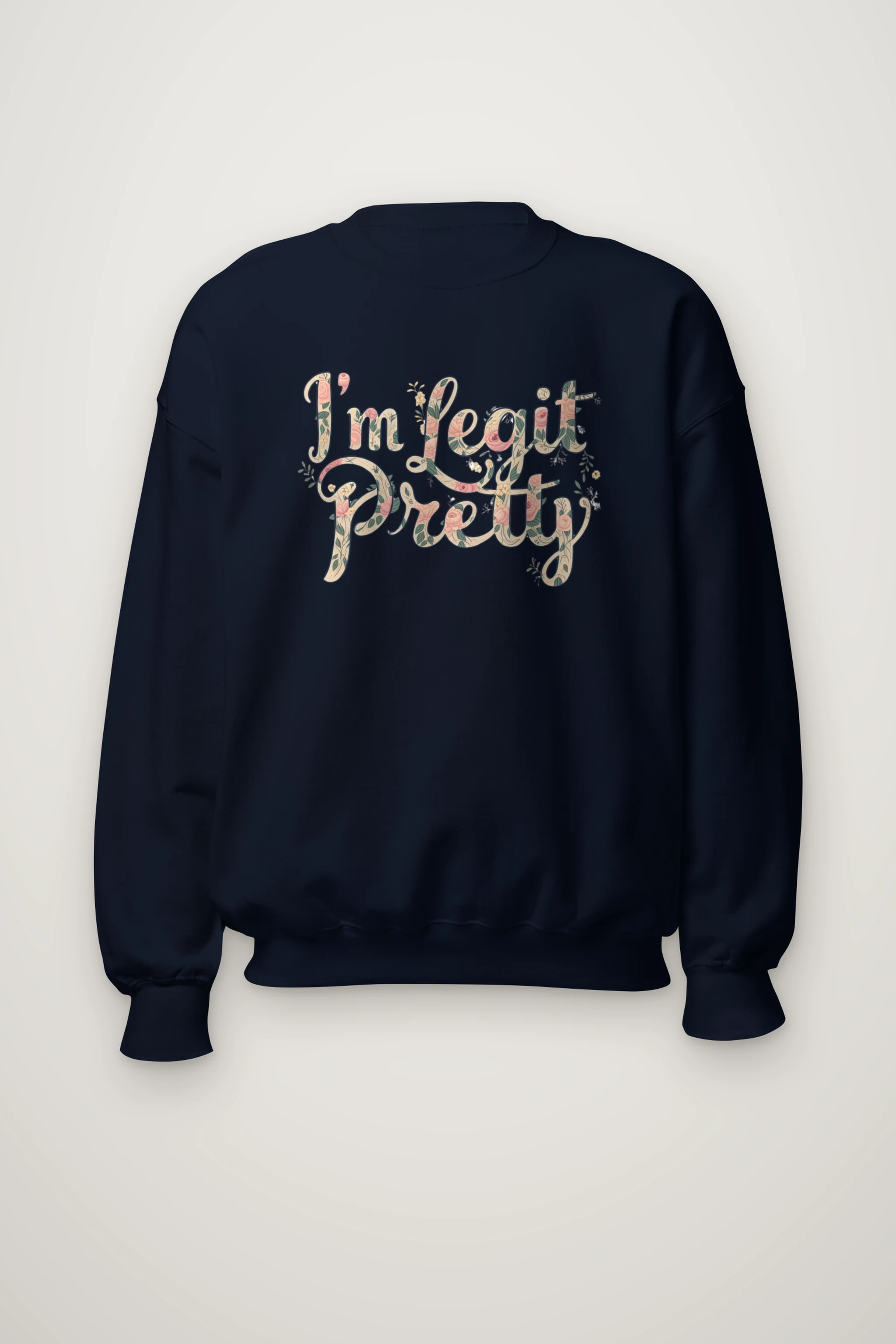 "Vintage Floral Lettering" Heavy Blend Unisex Crewneck Sweatshirt