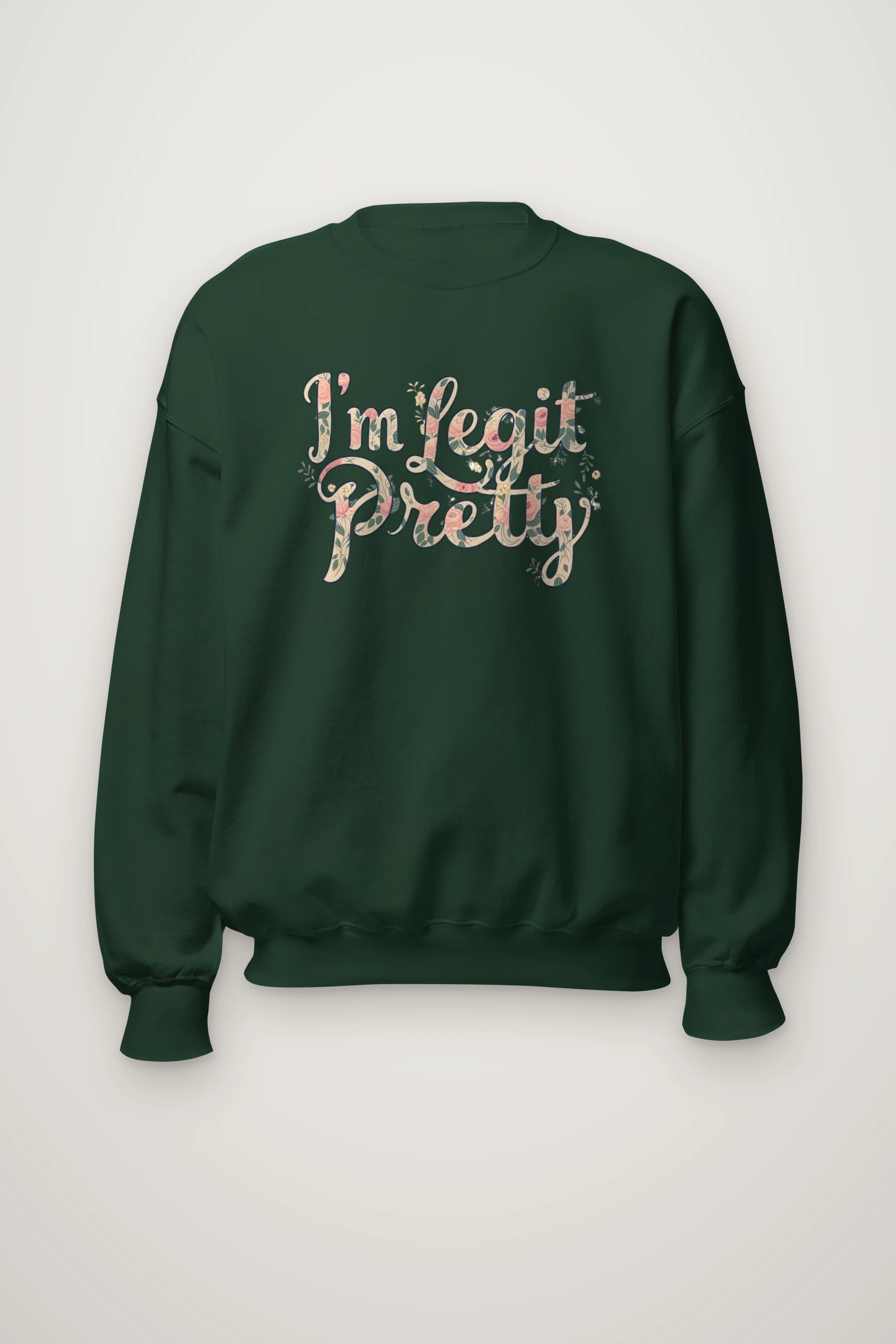 "Vintage Floral Lettering" Heavy Blend Unisex Crewneck Sweatshirt