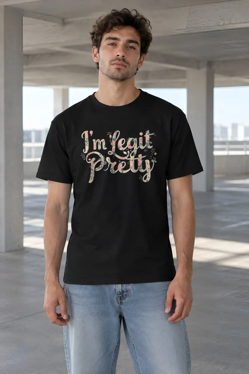 "Vintage Floral Lettering" Heavyweight Unisex Crewneck T-shirt