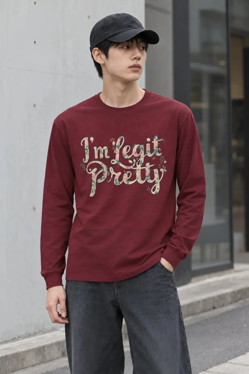 "Vintage Floral Lettering" Unisex Longsleeve T-shirt