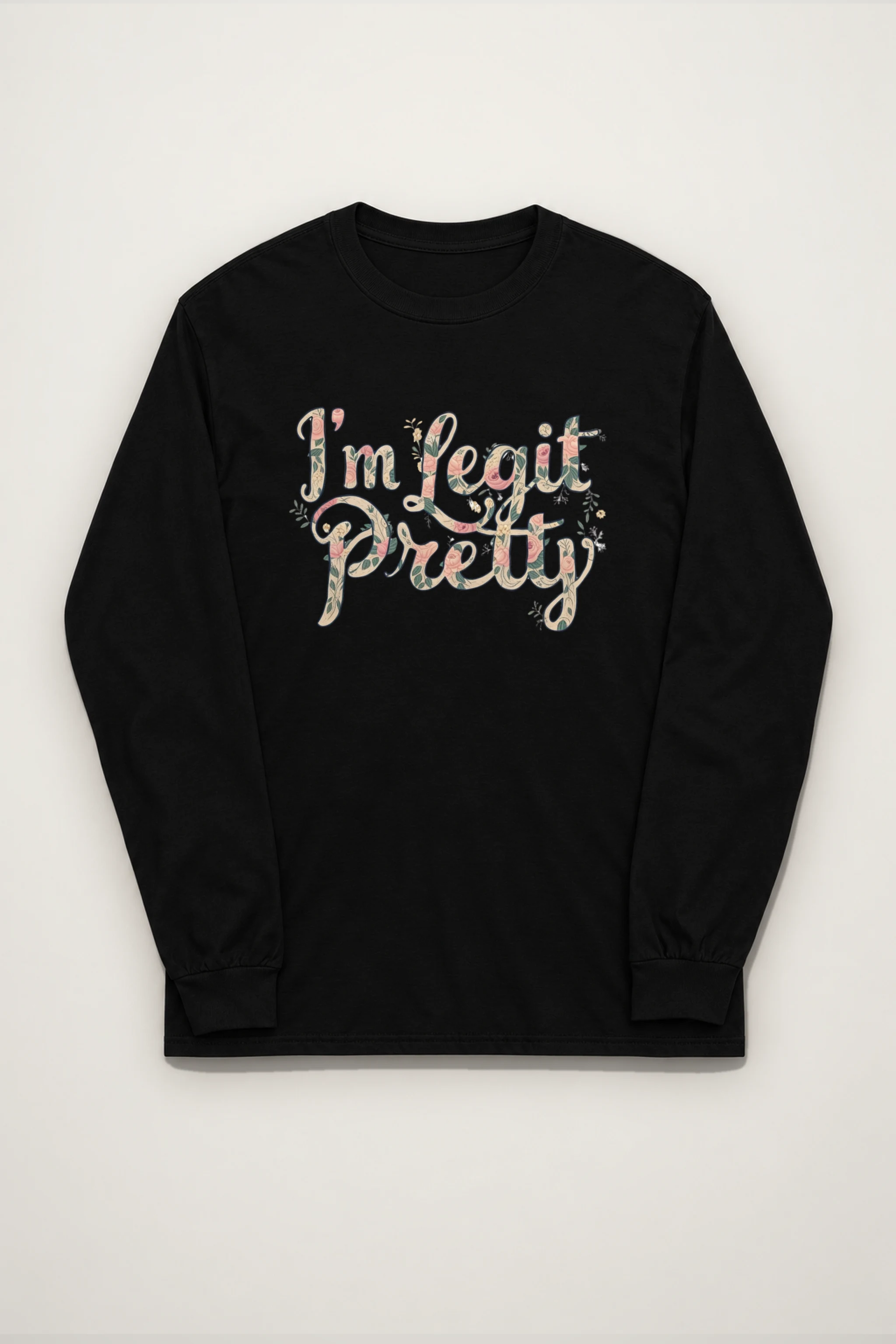 "Vintage Floral Lettering" Unisex Longsleeve T-shirt