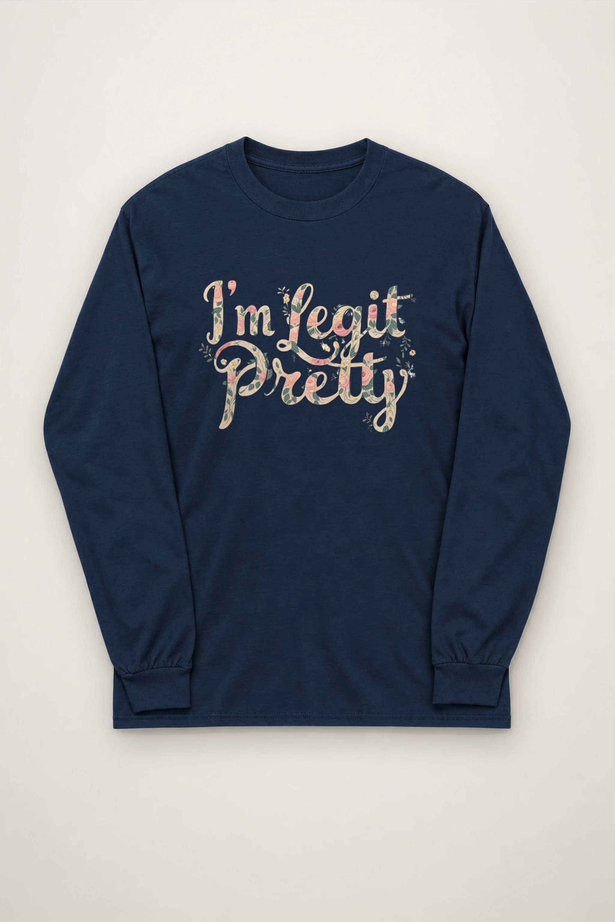 "Vintage Floral Lettering" Unisex Longsleeve T-shirt