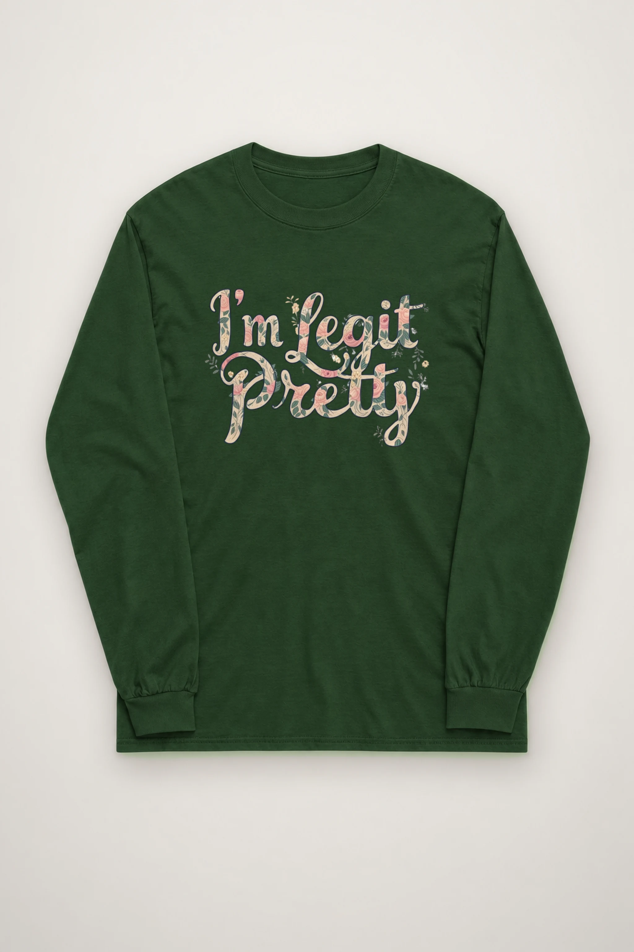 "Vintage Floral Lettering" Unisex Longsleeve T-shirt
