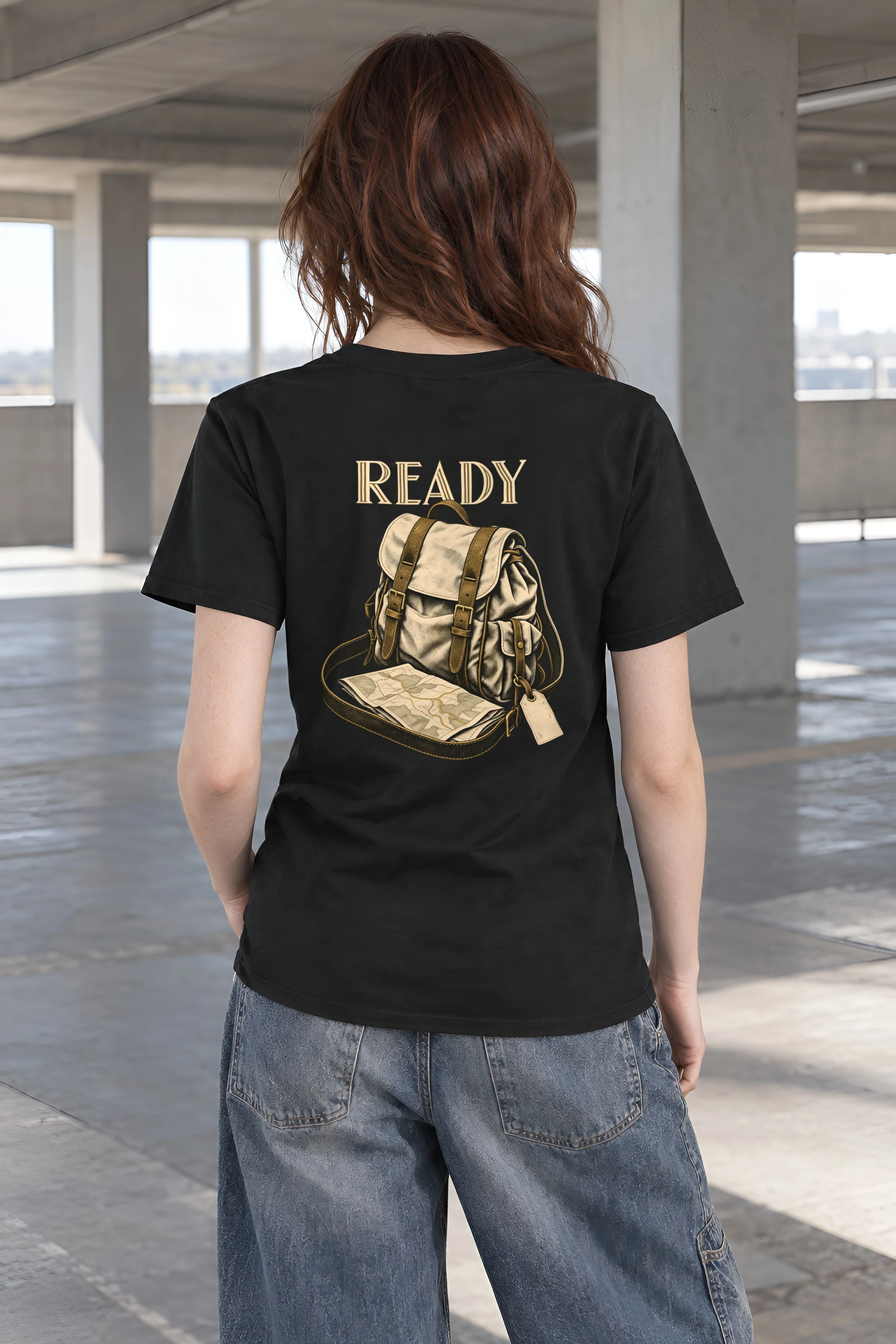"Vintage Hiking Backpack" Heavyweight Unisex Crewneck T-shirt