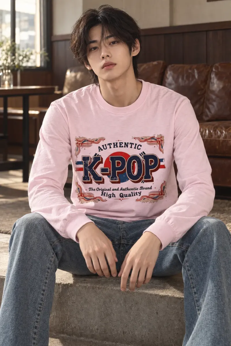 "Vintage K-Pop Crest" Unisex Longsleeve T-shirt