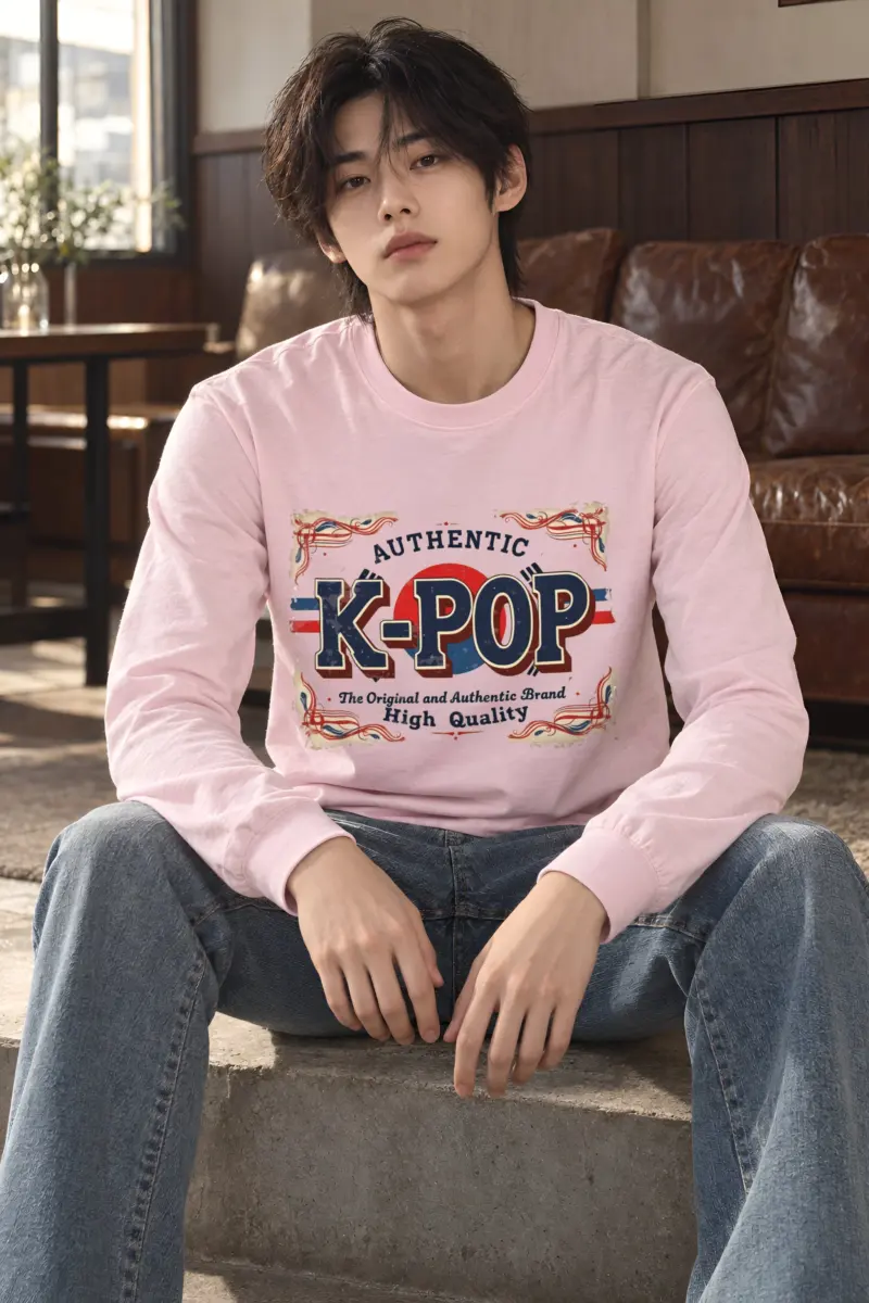 "Vintage K-Pop Crest" Unisex Longsleeve T-shirt