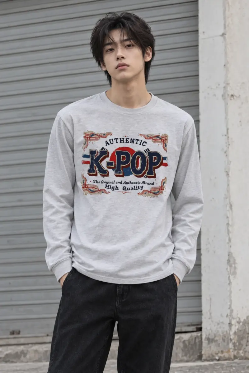 "Vintage K-Pop Crest" Unisex Longsleeve T-shirt | Gildan 2400