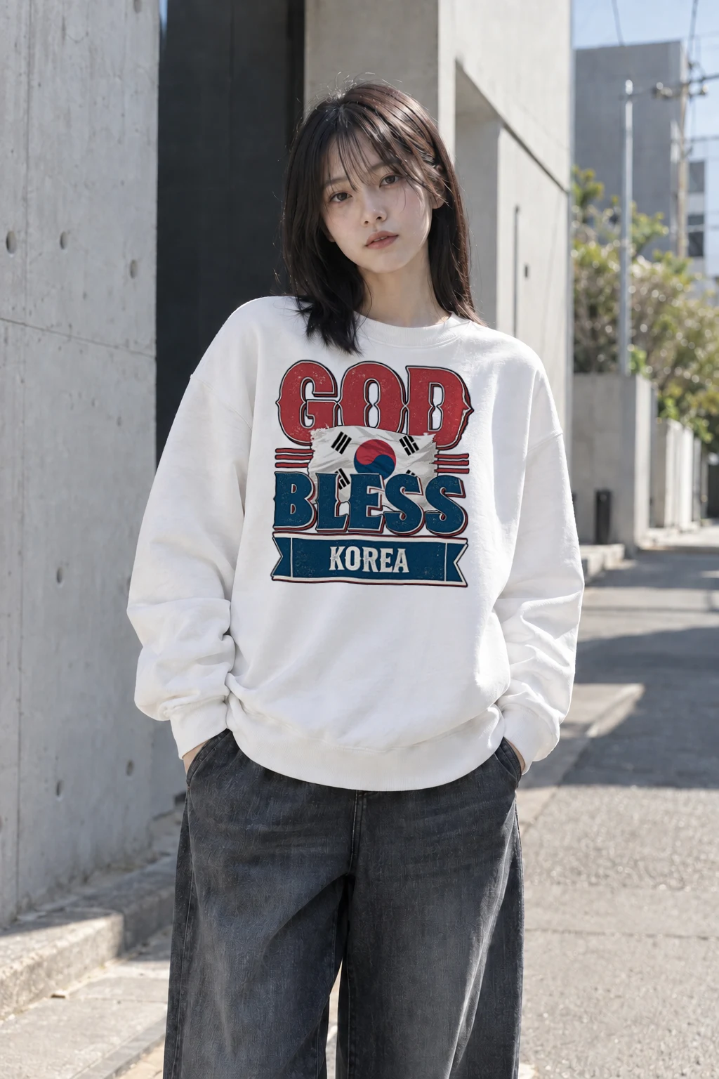 "Vintage Korea Collegiate" Heavy Blend Unisex Crewneck Sweatshirt | Gildan 18000