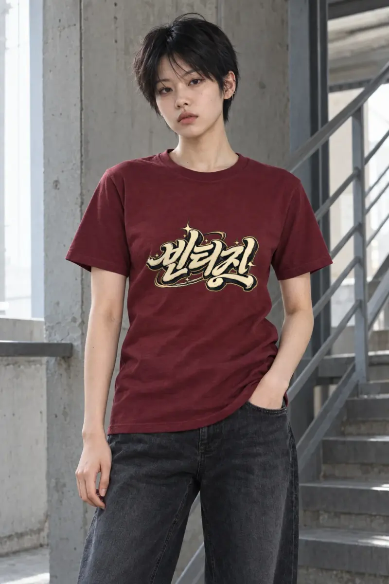 "Vintage Lettering" Heavyweight Unisex Crewneck T-shirt