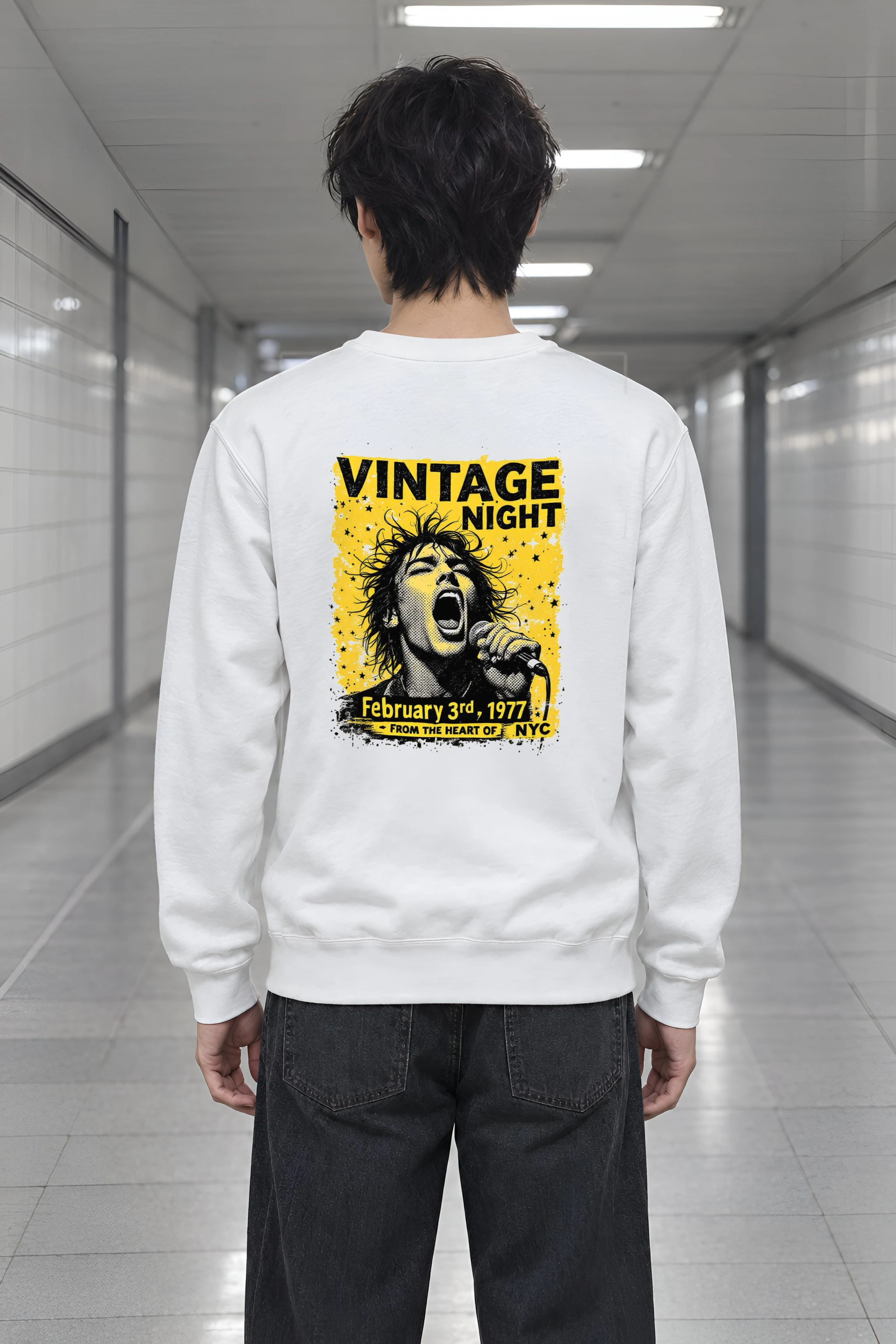 "Vintage Night NYC" Heavy Blend Unisex Crewneck Sweatshirt