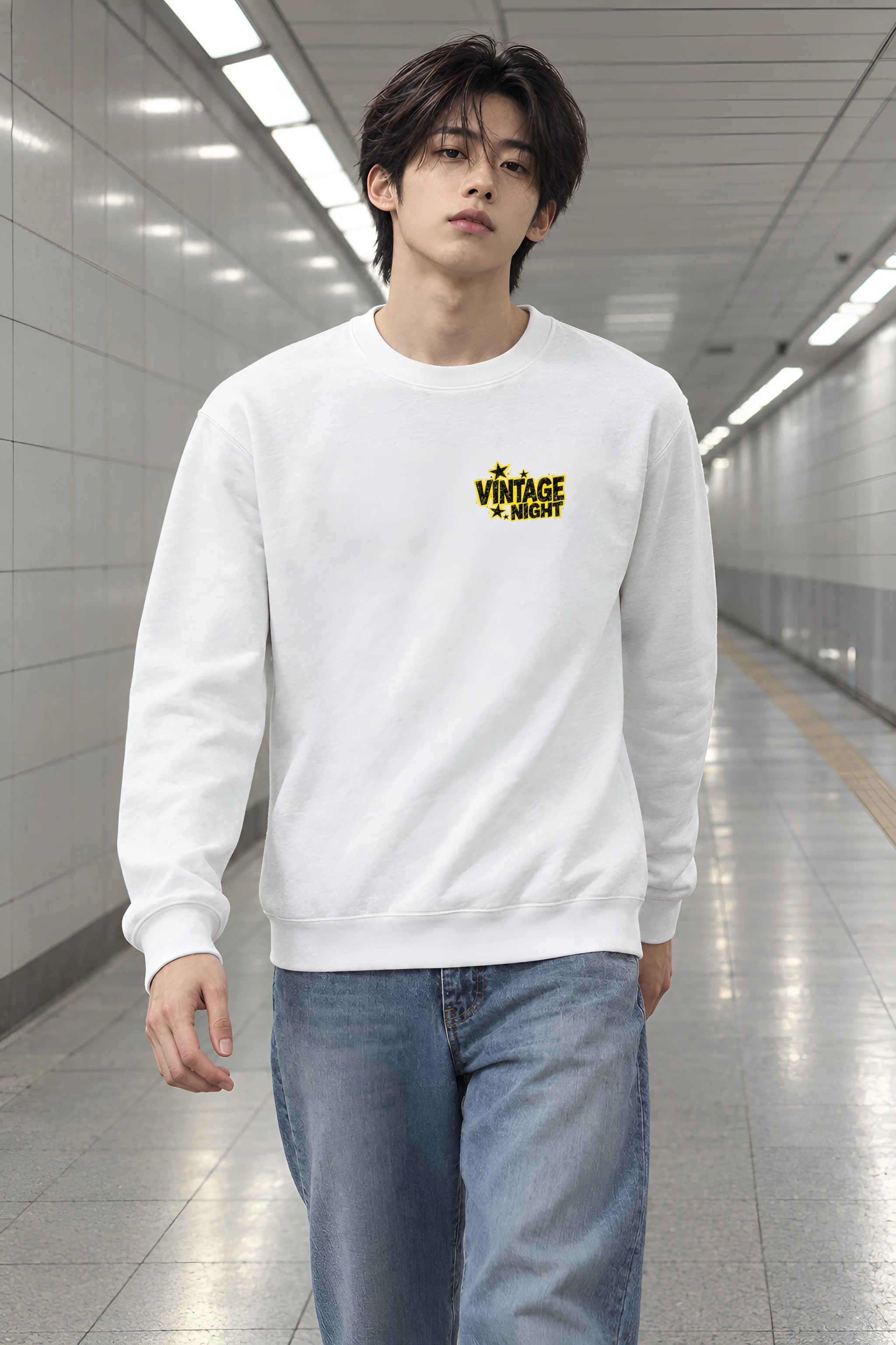 "Vintage Night NYC" Heavy Blend Unisex Crewneck Sweatshirt
