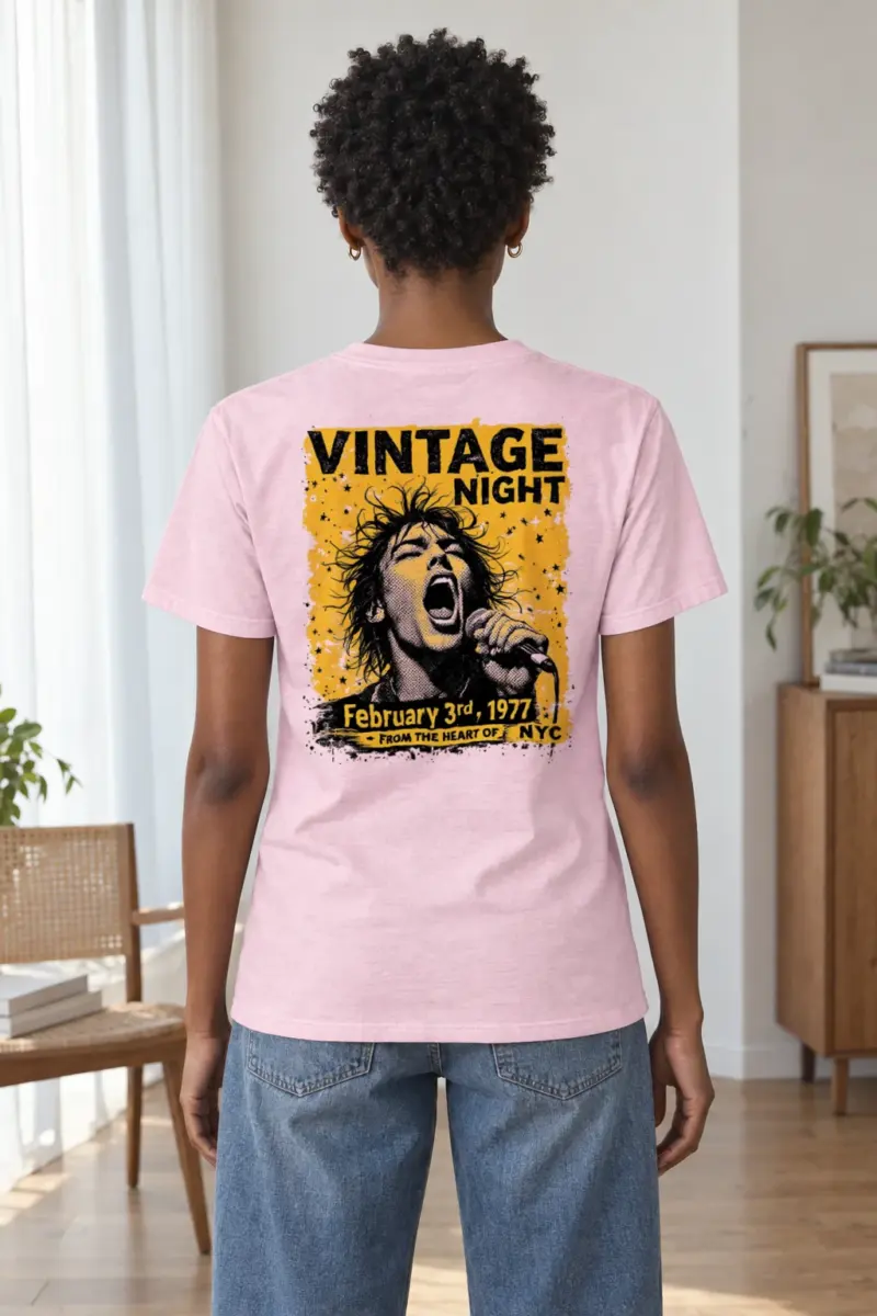 "Vintage Night NYC" Heavyweight Unisex Crewneck T-shirt | Gildan 5000
