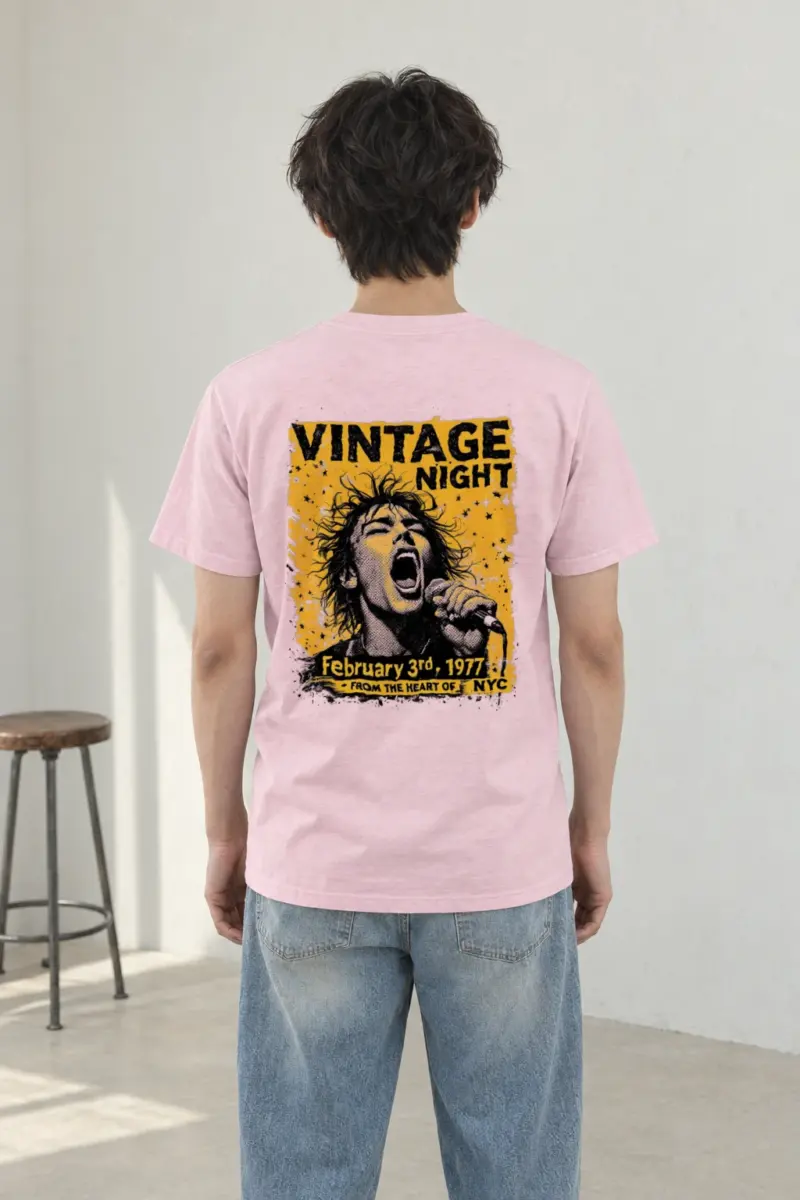 "Vintage Night NYC" Heavyweight Unisex Crewneck T-shirt