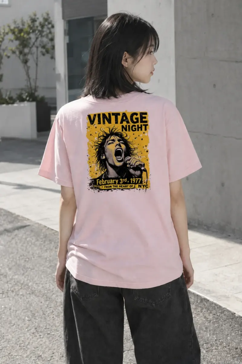“Vintage Night NYC” Heavyweight Unisex Crewneck T-shirt | Gildan 5000