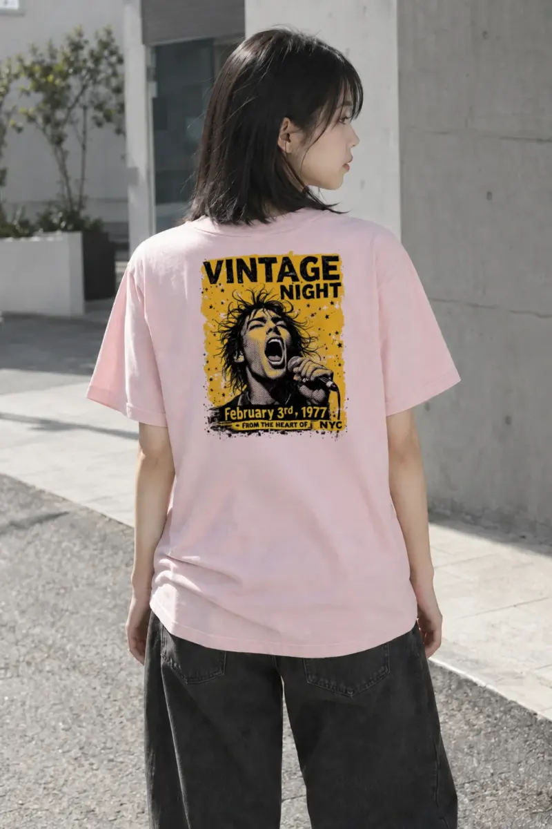 "Vintage Night NYC" Heavyweight Unisex Crewneck T-shirt | Gildan 5000