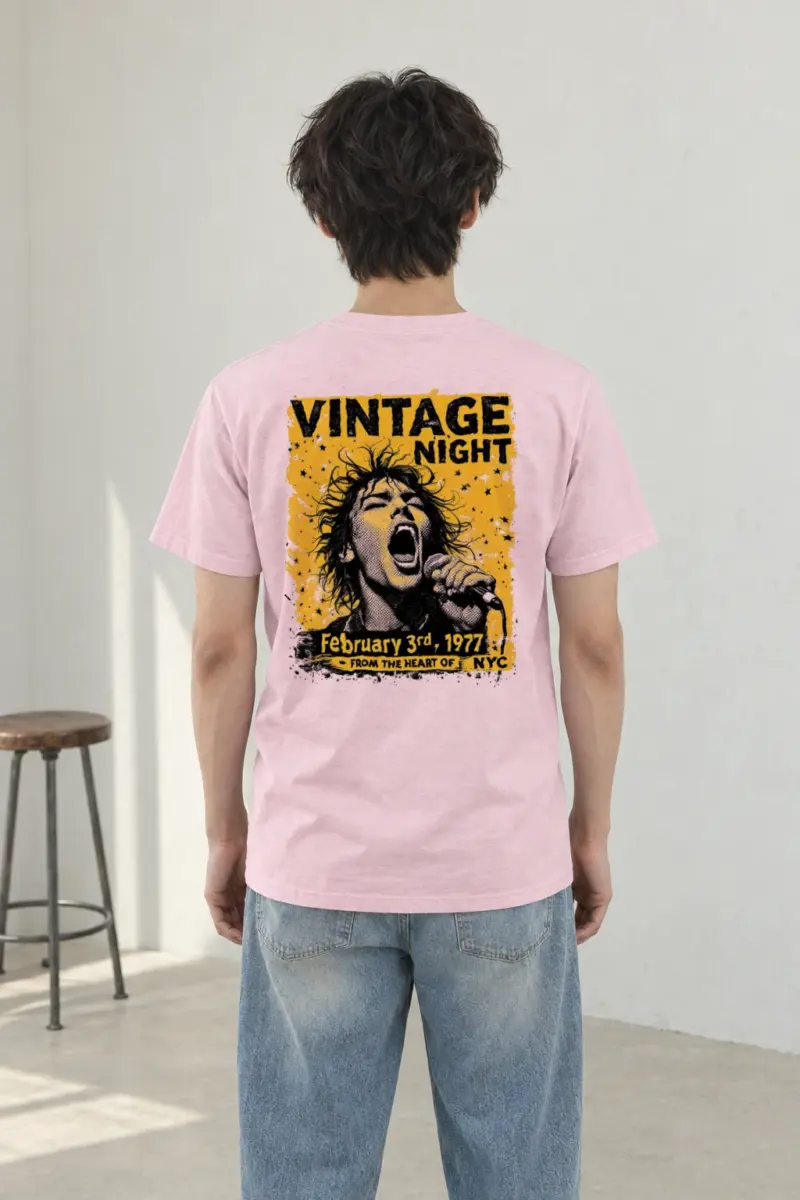 "Vintage Night NYC" Heavyweight Unisex Crewneck T-shirt