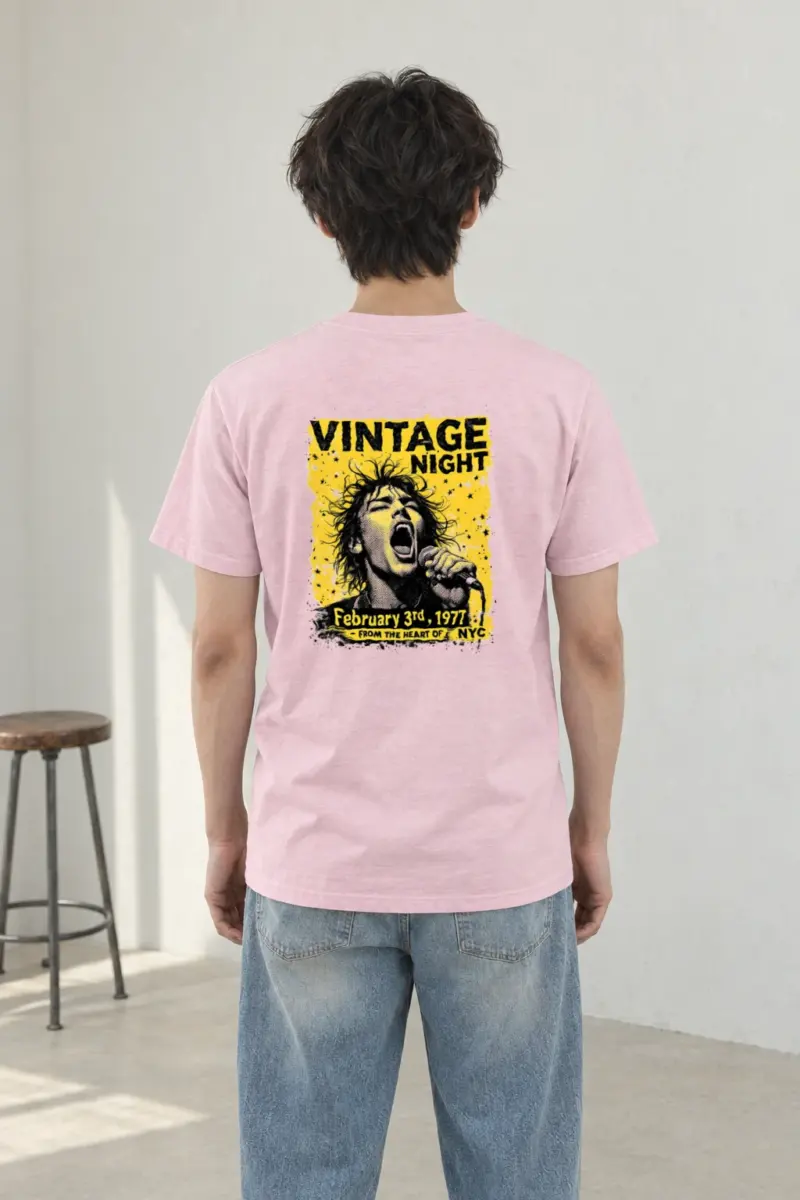 "Vintage Night NYC" Heavyweight Unisex Crewneck T-shirt