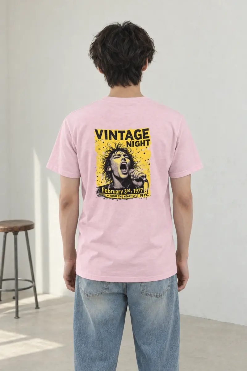 "Vintage Night NYC" Heavyweight Unisex Crewneck T-shirt